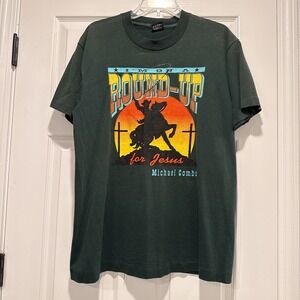 VTG 1993 Michael Combs Ministries Graffic T-Shirt L  Jesus Prov. 11:30 Western